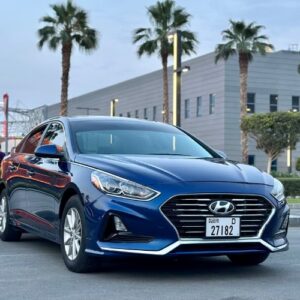 Hyundai Sonata Blue 2022 sedan rental Al Karama